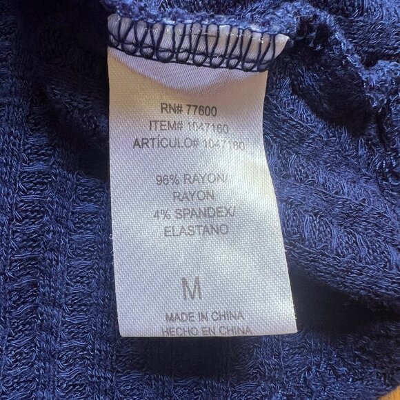 Chaser Size M Royal Blue Textured Waffle Knit Long Sleeve Scoop Neck Thermal Top - Picture 4 of 10